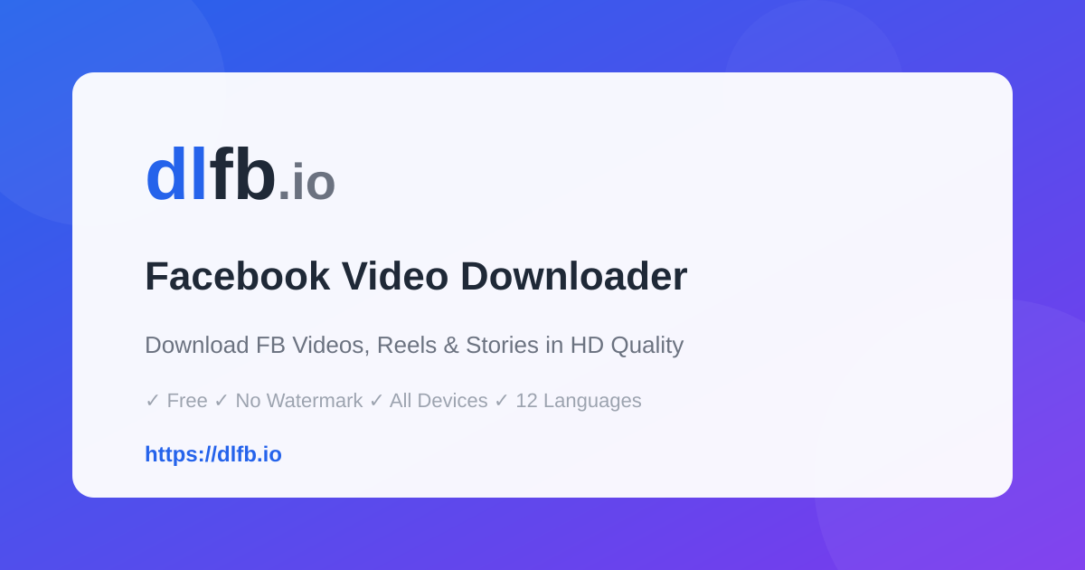 DLFB Video Downloader screenshot 1